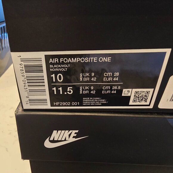 Nike Air Foamposite One Black Volt - Size 10 HF2902-001 Mens Shoes NEW - Picture 9 of 15